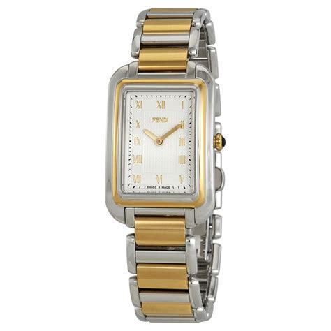 Fendi Classico White Dial Unisex Two Tone Medium Watch 